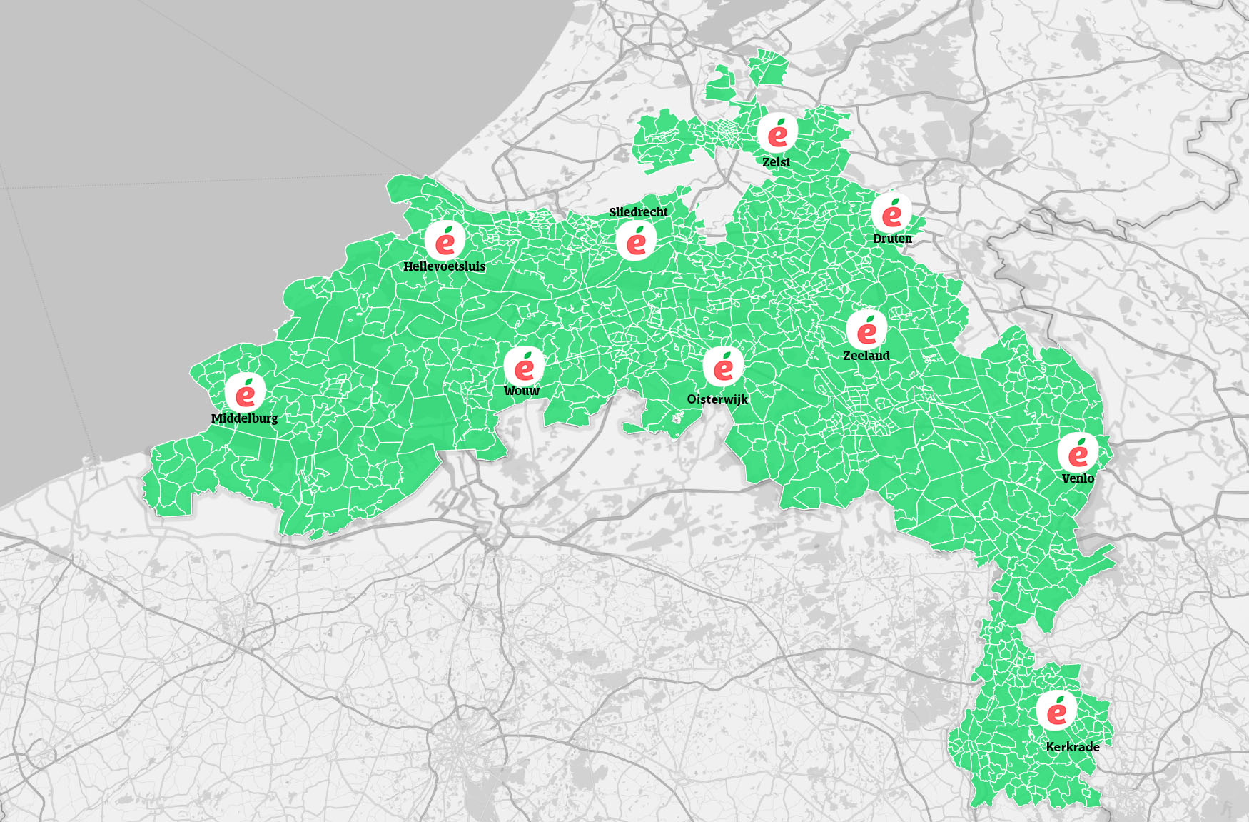 Map locaties zonder DvdK